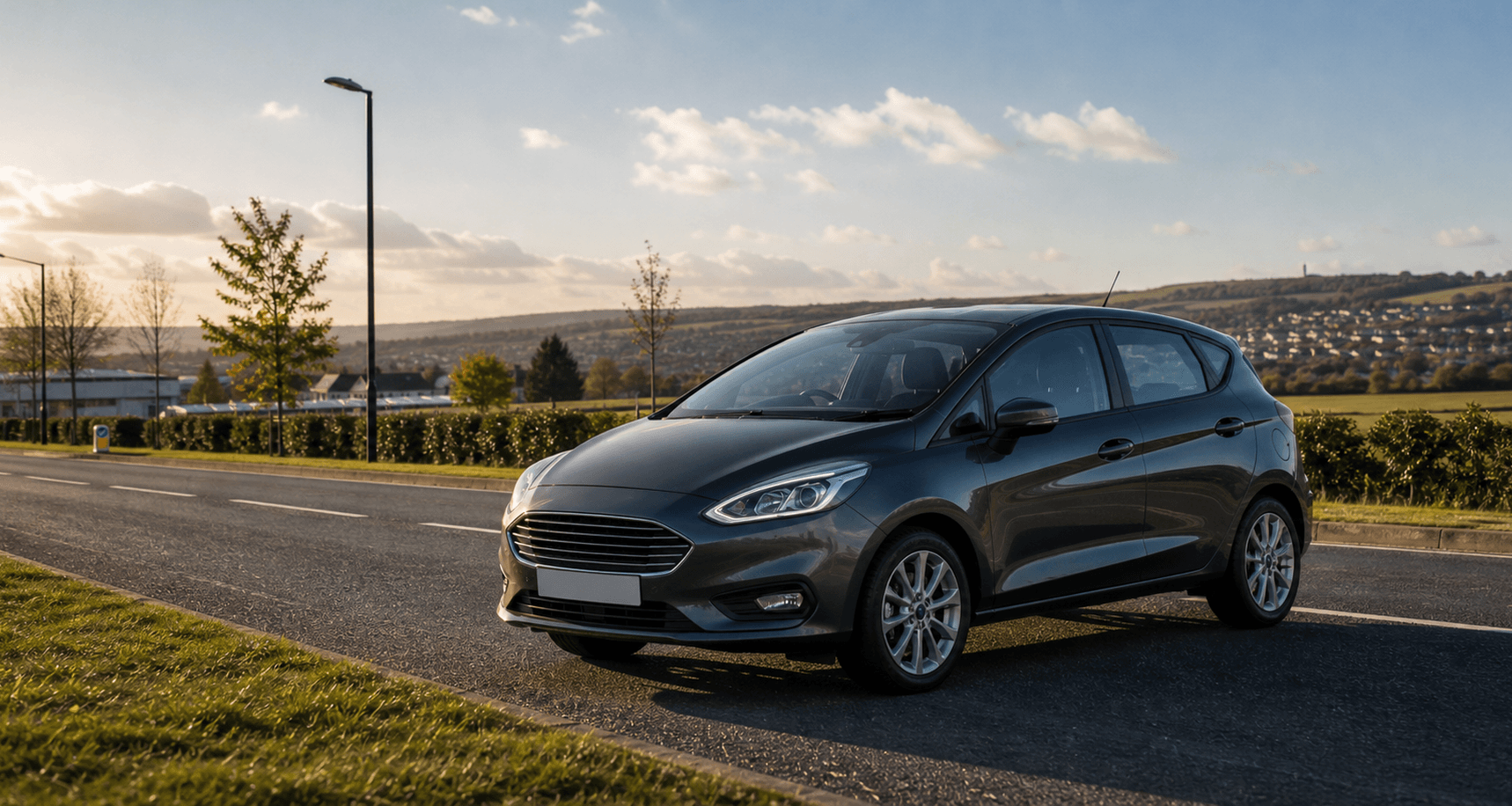 Compact hire car ready for practical travel around Lancaster